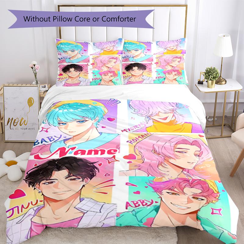 3pcs Custom Name Saja Boys Bedding Set Duvet Cover Closure Includes 1 Duvet Cover & 2 Pillowcases, Soft and Comfortable for All Seasons.