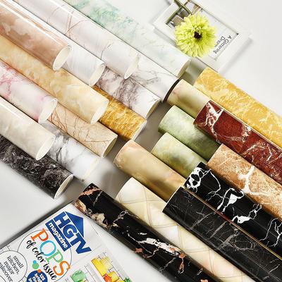 Papel de Parede Mármore Moderno Impermeável Autoadesivo de PVC Papel de Contato DIY Adesivos de Parede Decorações para Banheiro Cozinha Bancadas Casa
