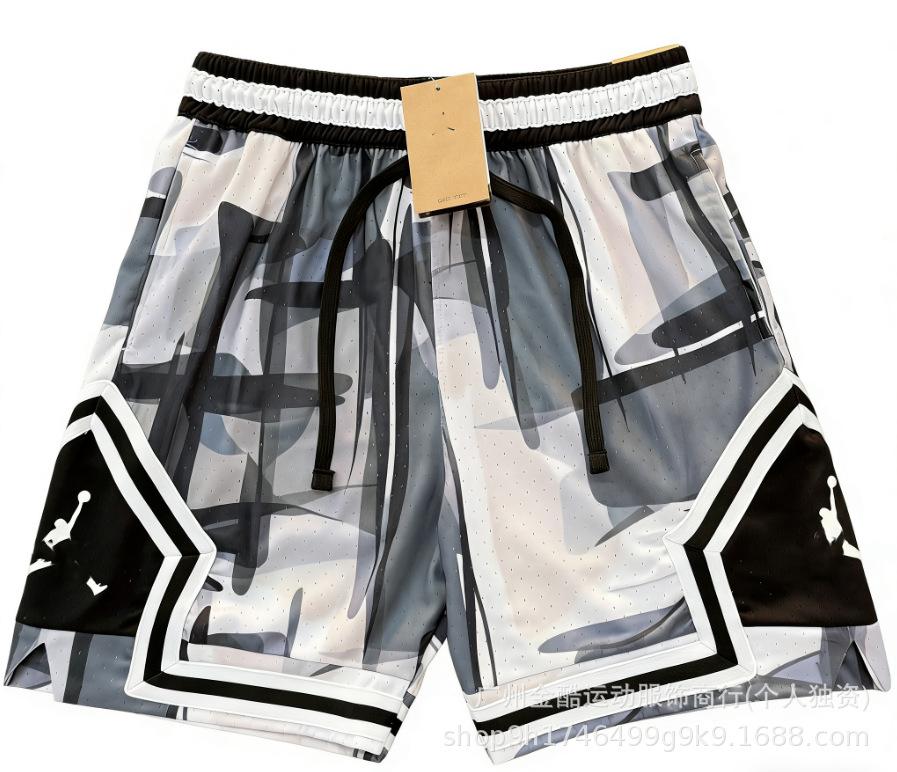 New 2026 summer loose and quick-drying men's AJ basketball shorts printed trendy sports casual pants source wholesale