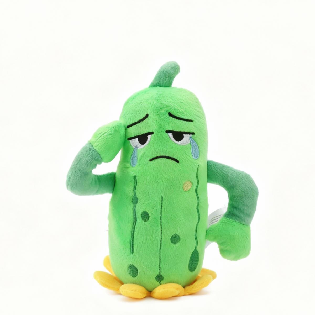 Эмоциональная огуречная плюшевая игрушка Милый эмоциональный овощ Счастливые и злые лица Забавная еда Плюшевая игрушка Набитые подарки для детей Снятие стресса 20cm