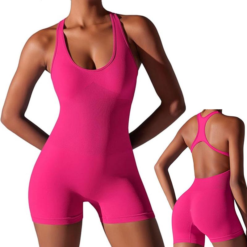 

New Yoga Suit, Tight Fitting Solid Color One-Piece Jumpsuit, Seamless And Breathable Yoga Jumpsuit For Women In The Air L
