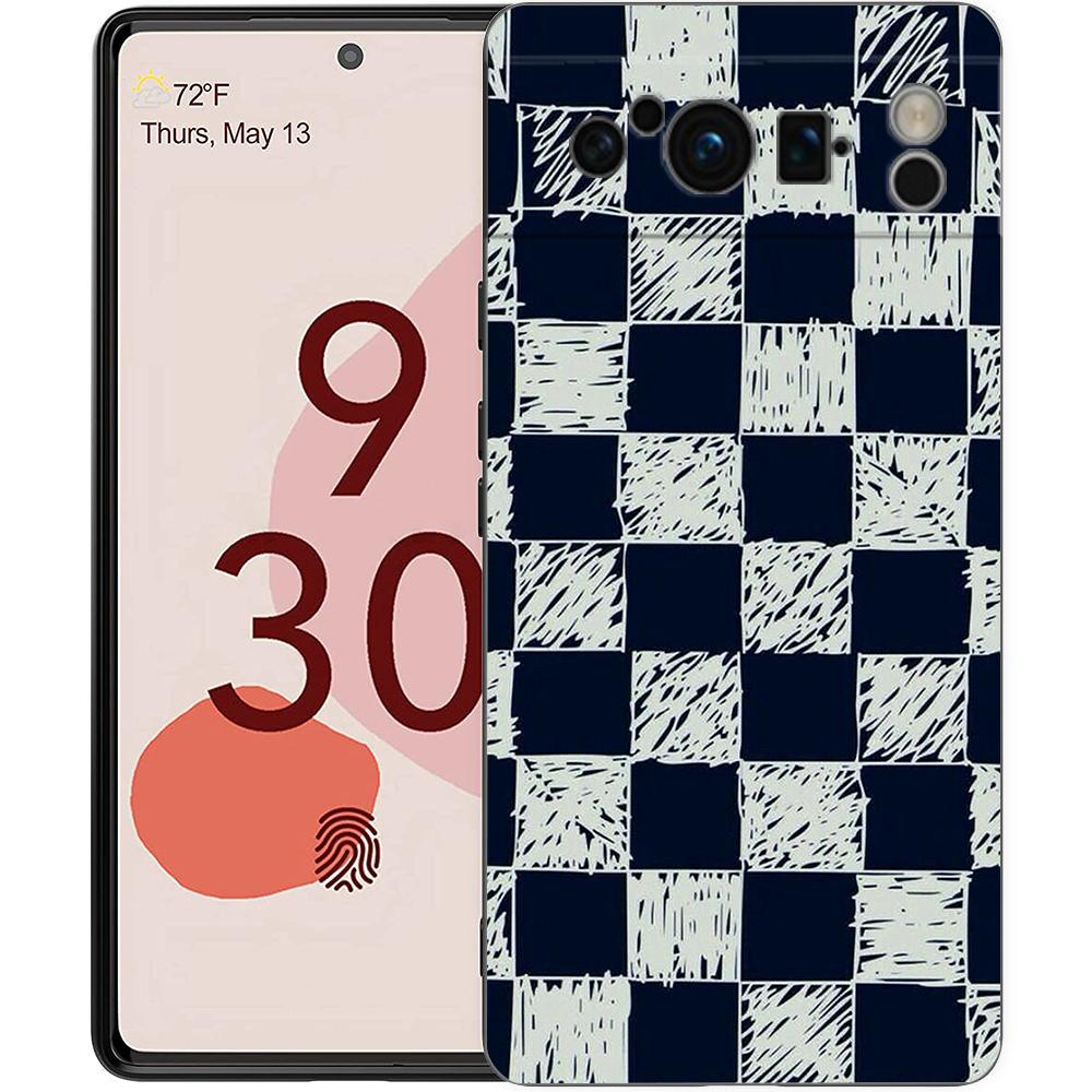 

Checkerboard checked chess board Phone Case For Google Pixel 9 8 9A 8A 7 7A 6 Pro XL 6A 5G Black Soft Back Luxury TPU Cover For Pixel 6