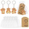 10/30Pcs Baby Shower Souvenirs Gift Organizer Bag with Bear Keychain Thank You Kraft Tag Girl Boy Birthday Party Favors for Guests