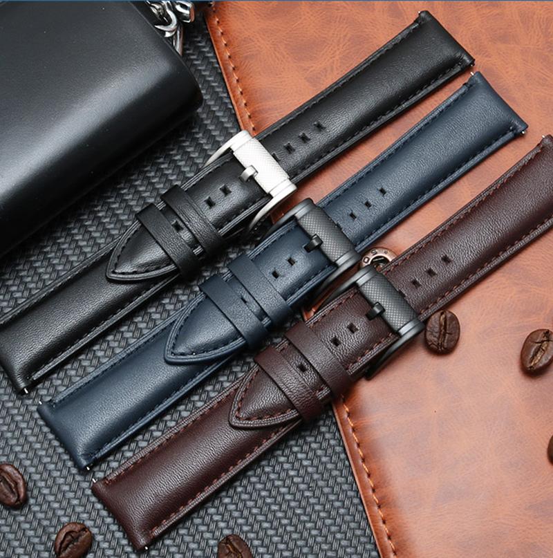 Genuine Leather 22mm Watch Strap for FOSSIL FS4835/FS5237/ME3052/FTW1114 Cowhide 20mm Watch Band Replace Waterproof Bracelet Men