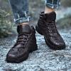 MCTIN Winter Trekking Snow Boots Warm Fur Barefoot Boots Outdoor Leather Ankle Booties Men Women Hiking Shoes