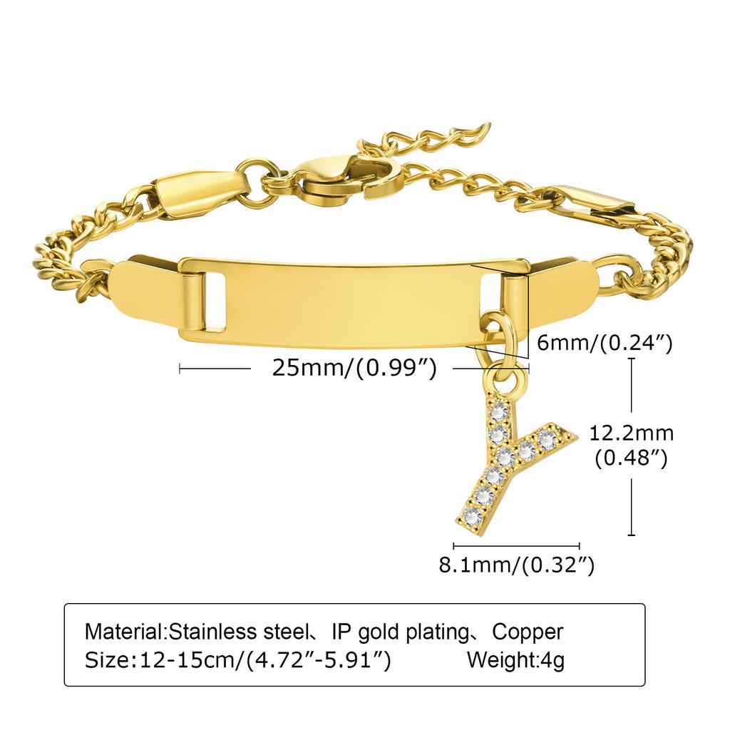 26 Initial A-Z Free Custom Name Date Bracelets Amulet Gift Jewelry, Anti Allergy Stainless Steel Chains Bracelet