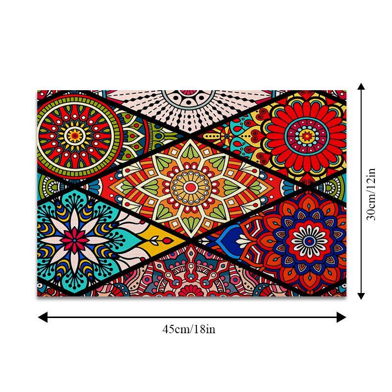 4Pcs, Bohemian Placemats, the Best Placemats, Washable, Suitable for Holiday Parties, Home Decor, Kitchen Tables