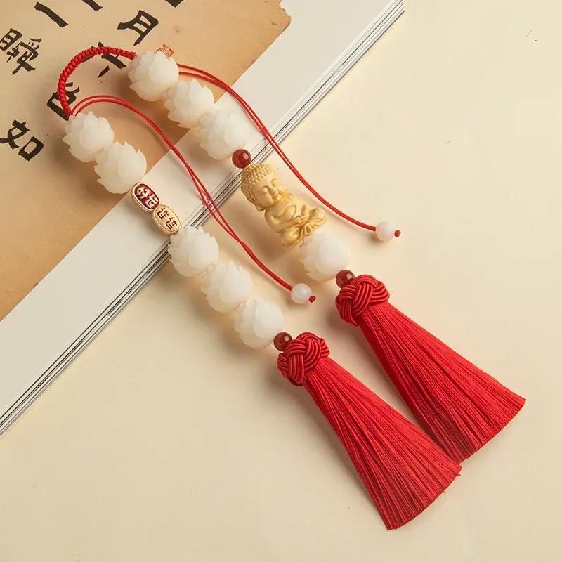 תליון שיאופו עץ הואנגיאנגמו לתלייה ברכב, בודהי לוטוס, מוצרים דקורטיביים למראה אחורית