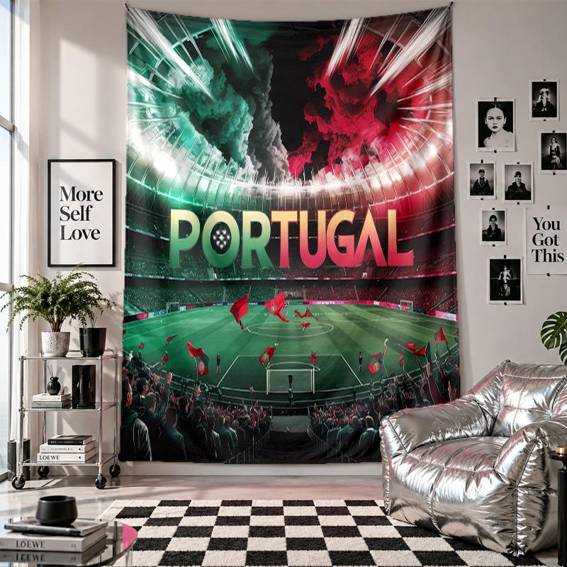 Portugal National Football Team Wall Tapestry Home Decor Wall Hanging Cloth for Bedroom Living Room Background