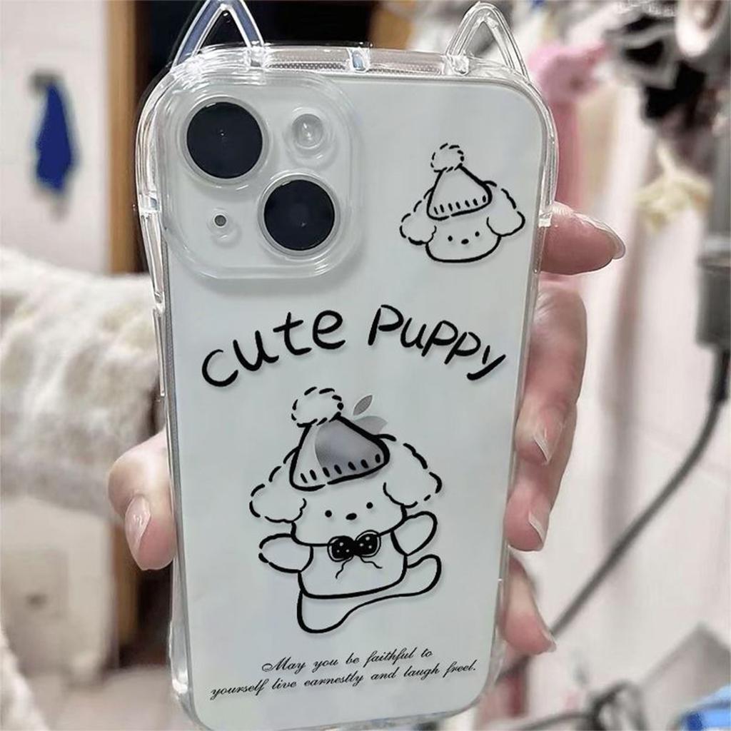 Three-dimensional Funny Cat Ear Airbag Anti-fall Case Personality for Apple 13promax Mobile Phone Protective Case New Style