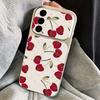 Lemon Cherry Fruit Leather Lanyard Case For Samsung S26 S25 Ultra S24 S23 S22 Plus S21 FE A16 A17 A26 A36 A37 A54 A55 A56 A57 5G Cover