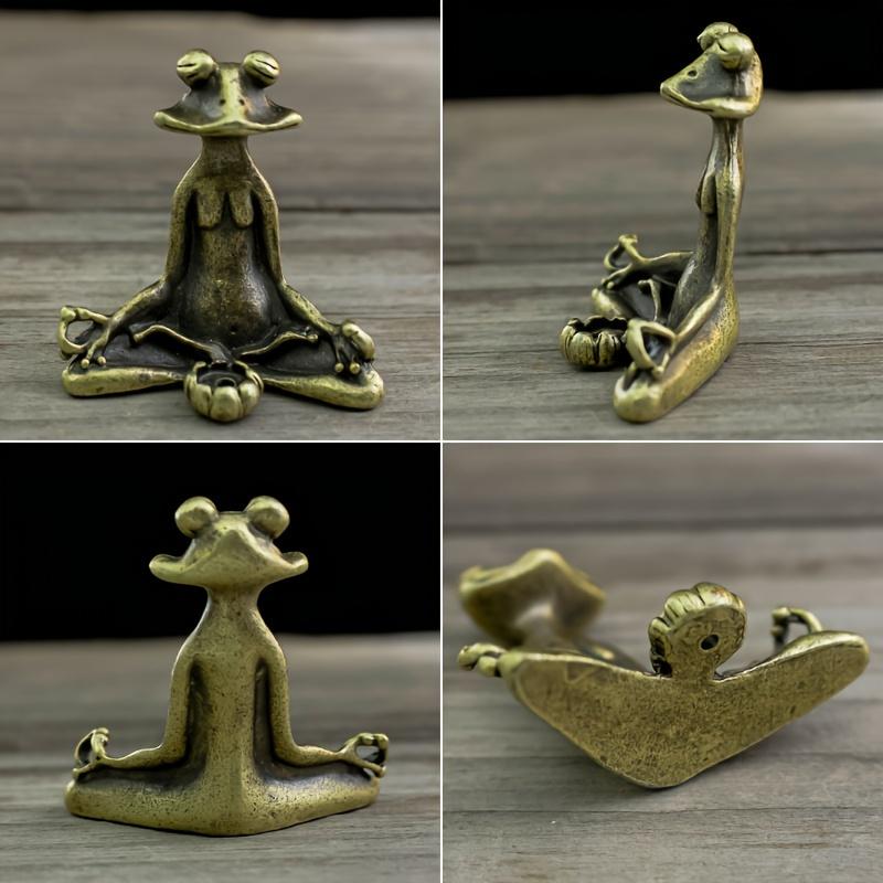 Jemný kovový kung-fu žabí kadidelník, žabí ozdoba na meditaci, jóga meditace pro spánek a odpočinek, stolní vynikající ozdoba