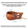 DIY Walnut Wooden Milk Cup Acacia Wood Salad Cup Solid Wood, Creative Mug with Handle Coffee Mug