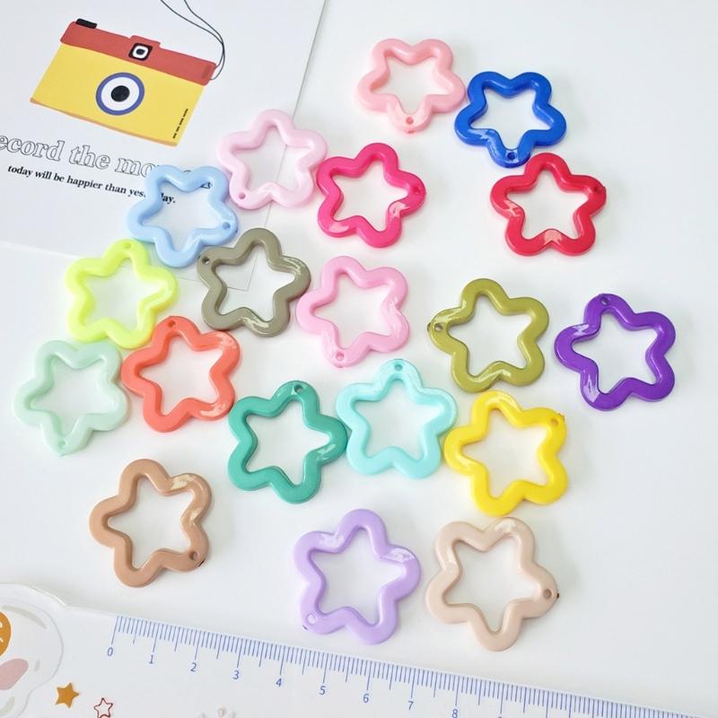 Colorful Star Pendants DIY Necklace Bracelet Earrings Setting Pendant for Jewelry Making Findings Vanlentines Gift