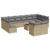 VidaXL Garden Lounge Set with Cushions 13 Pcs Beige Braided Resin 3218439