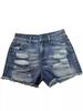 European and American High Waisted Tassel Ripped Denim Shorts for Women