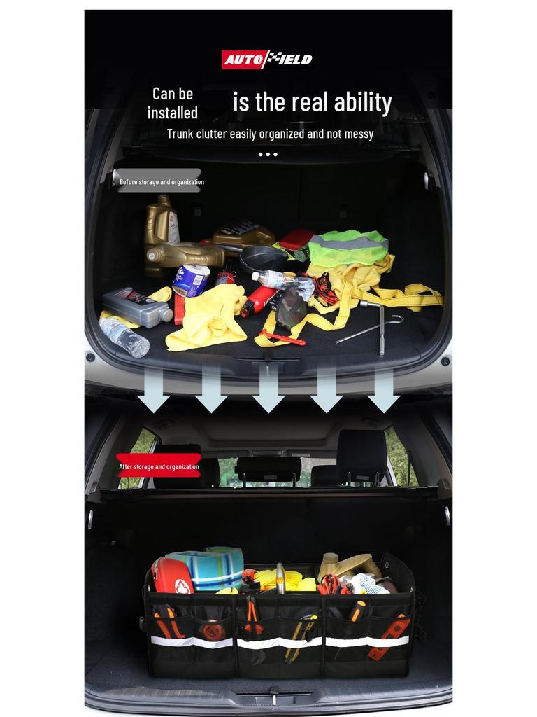 1680D Oxford Cloth Car Trunk Organizer - Cross-Border Folding Storage Box