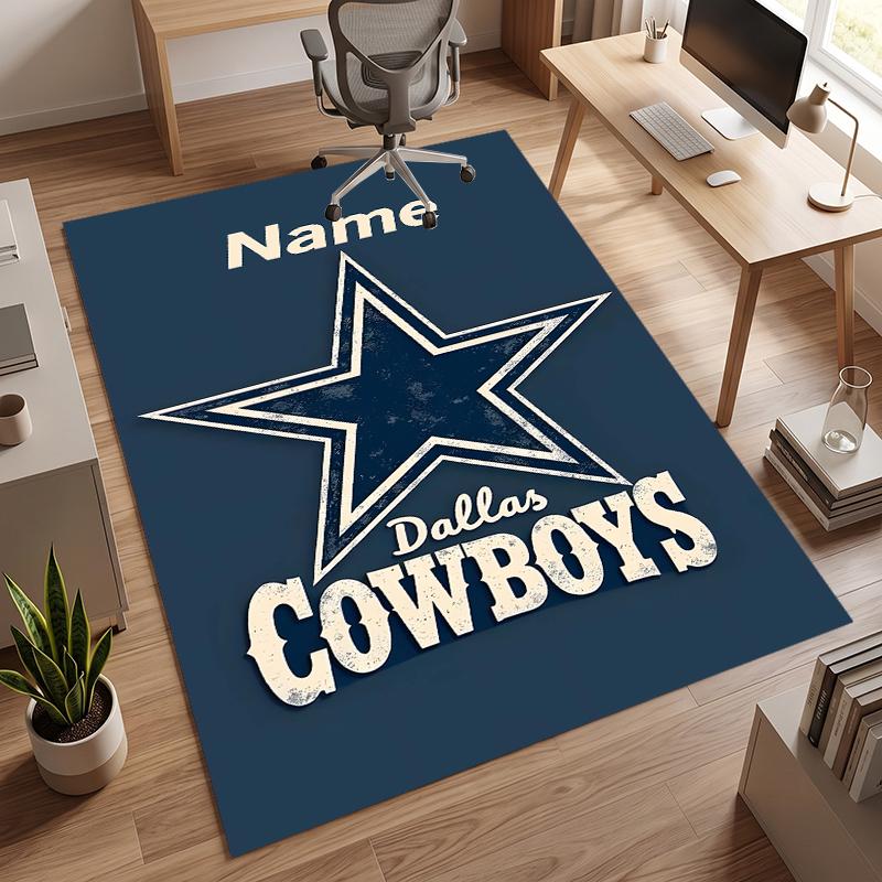 Dallas Cowboys (1) Personalized Name Office Carpet Stylish Decor for Living Room Bedroom Kitchen