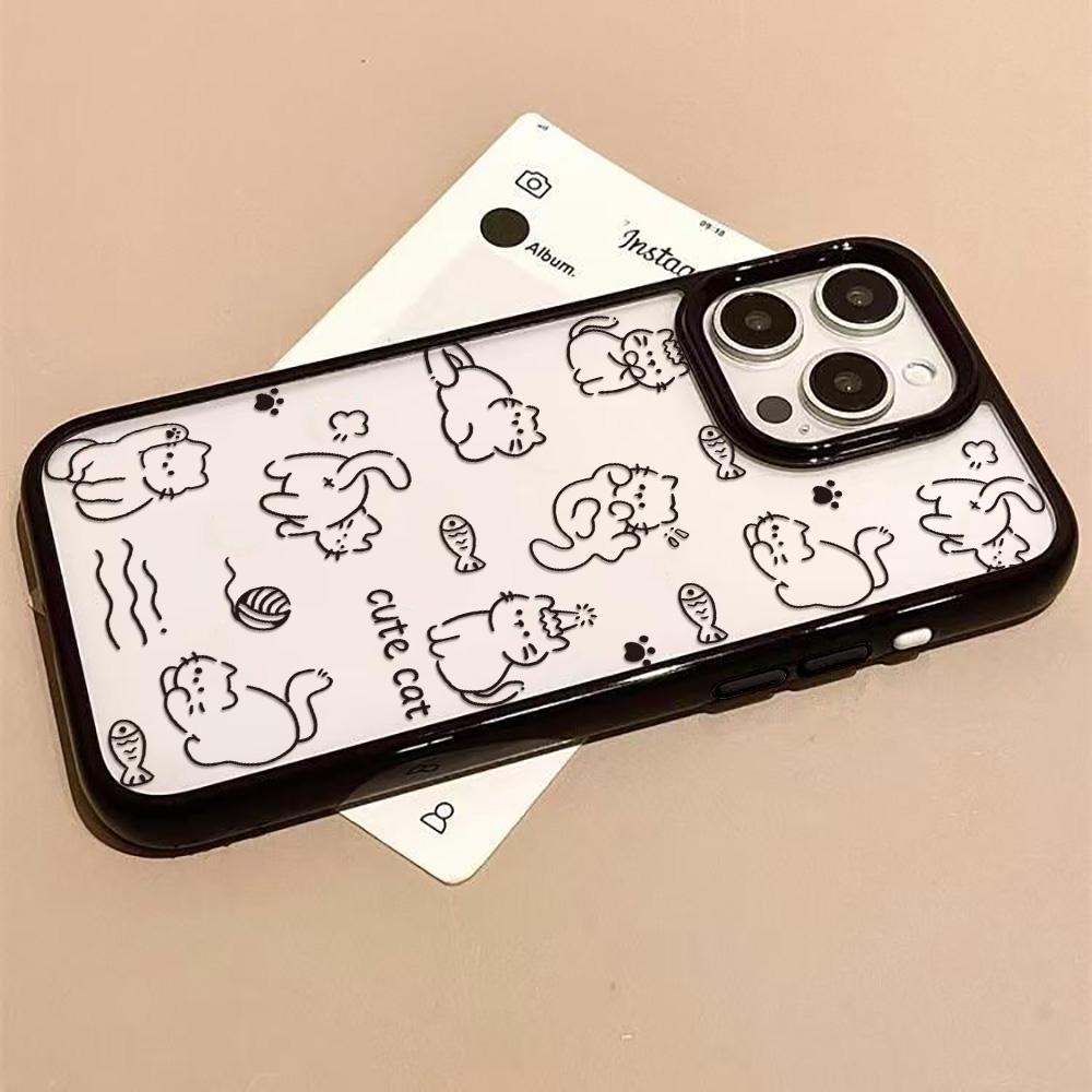 Acrylic Phone Case for iPhone 11 12 13 14 Pro 12 14 16 Pro Max for Samsung A16 A36 A56 S24 FE High-quality Painted Anti-fall Mobile Phone Case
