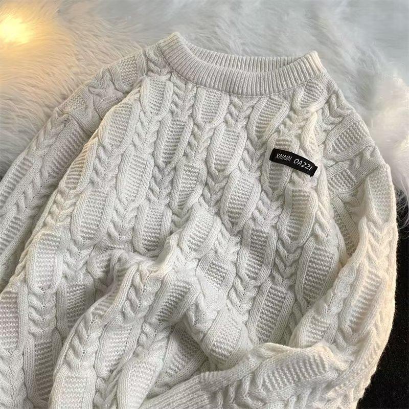 Autumn and Winter Sweater Men's Crew Neck Pullover Japanese Retro Teenager Loose Trendy Brand Design Sense Niche Knitted Sweater