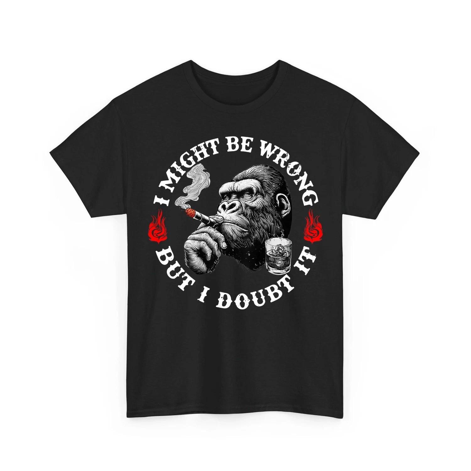 Hang in There It Gets Worse Sarcastic Humor Monkey Unisex T-Shirt 2XL