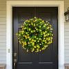 Spring Summer Wreath for Front Door Artificial Wildflowers Wreath with Eucalyptus Leaves for Indoor Outdoor Wall Porch Farmhouse Home Decor