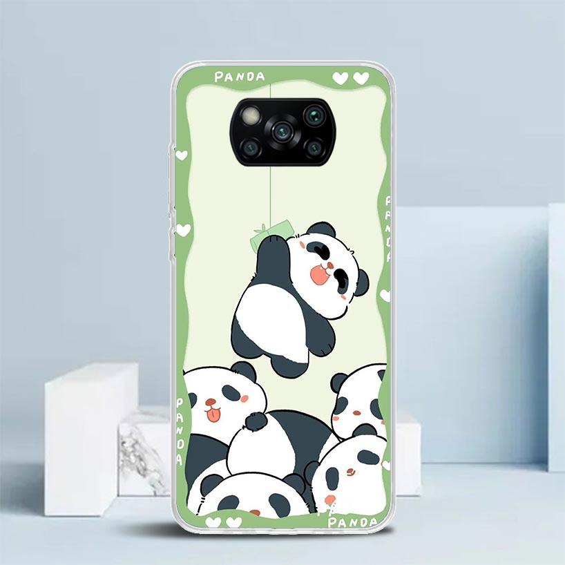 

Cartoon Cute Panda Bear Phone Case For Xiaomi Poco F7 Ultra X5 X6 X7 Pro M7 Redmi 15C 15 13C 13 12C 12 10C 10 10A 9 9C 9A 9T Cov Redmi 15 5G