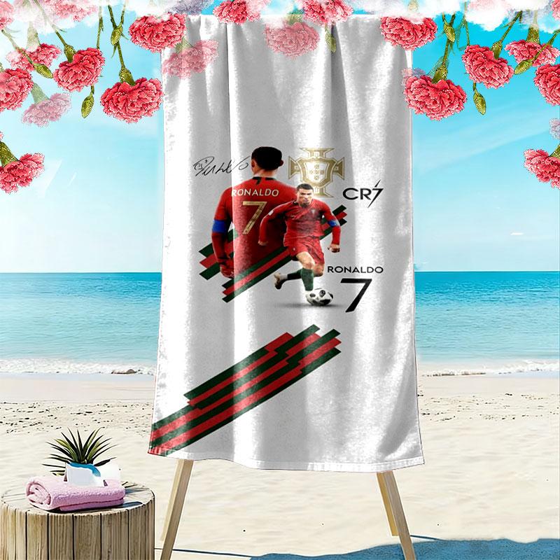 CR7 Print Beach Towel, Large Soft Quick Dry Towel for Beach Camping Swimming