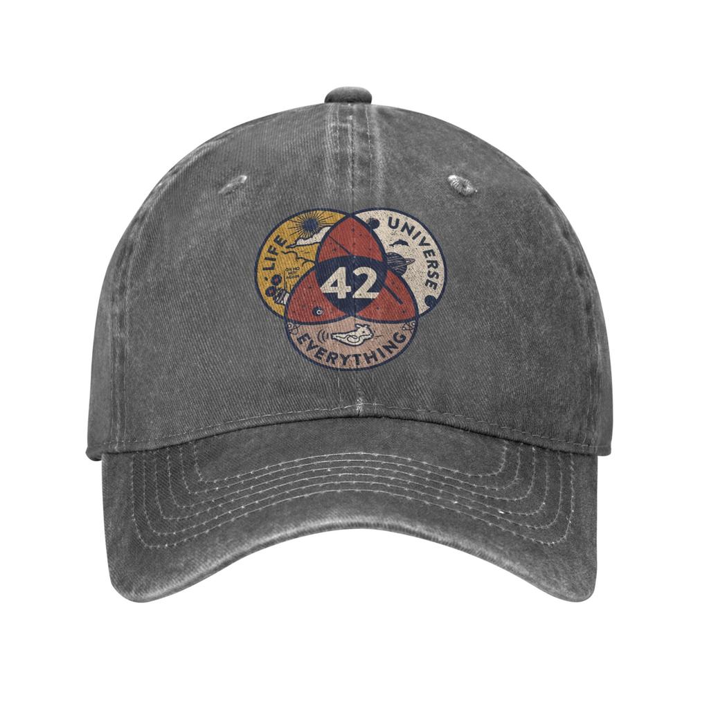 The Answer To Life The Universe And Everything Douglas Adams Unisex Baseball Caps Distressed Washed Caps Hat Retro Headwear