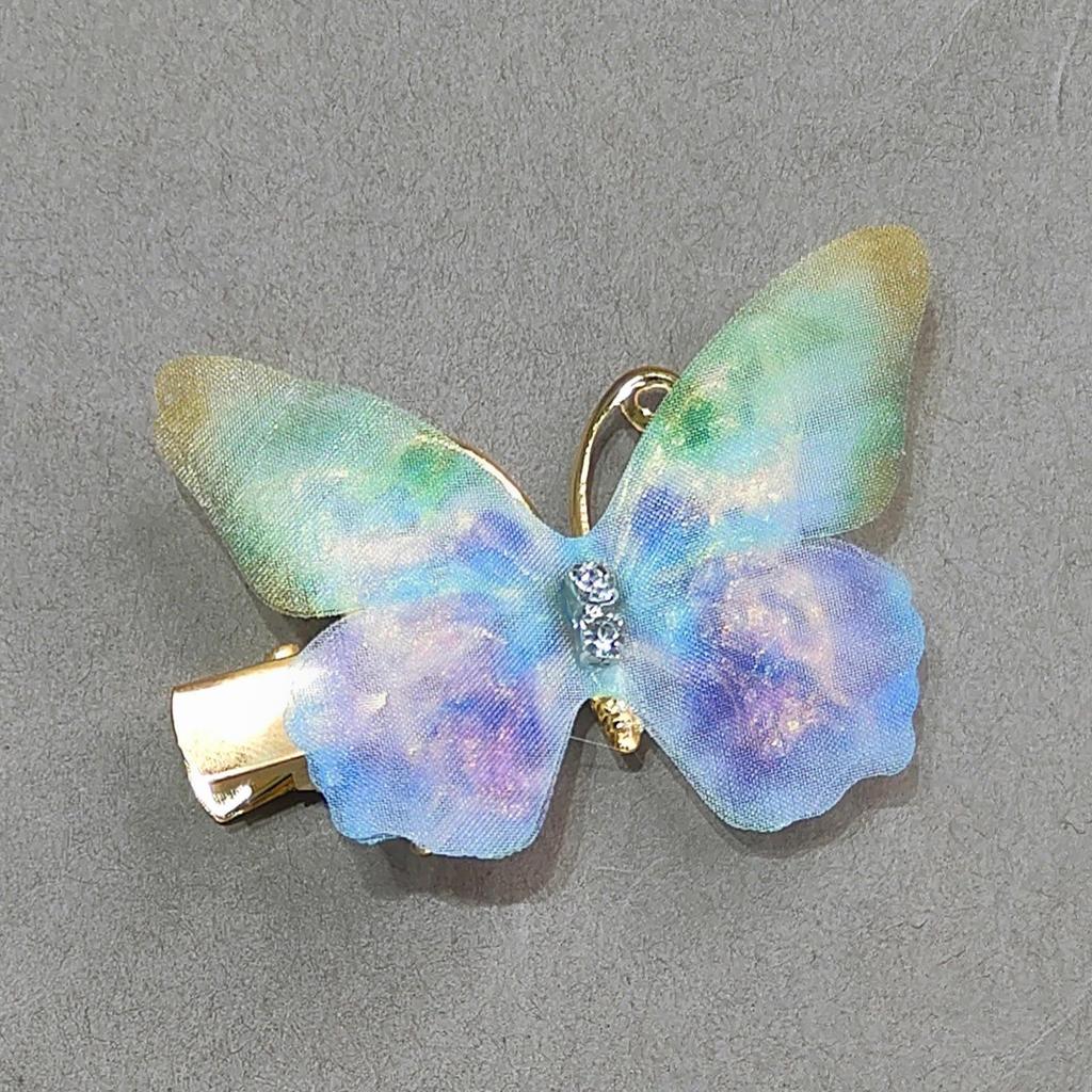 Gradient Butterfly Hairpin for Children - Cute Mesh and Alloy Duckbill Clip, Perfect for Hanfu and Fairy Styles