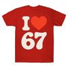 Meme Ich Liebe 67 Bedrucktes T-Shirt für Damen Streetwear Kurzarm Rundhals Oberteile Damen T-Shirt Freizeitkleidung