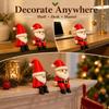 2Pcs Cute Sitting Christmas Decoration Christmas Santa Claus Figurines For Shelf Mantel Table Desk Home Office Holiday Decor