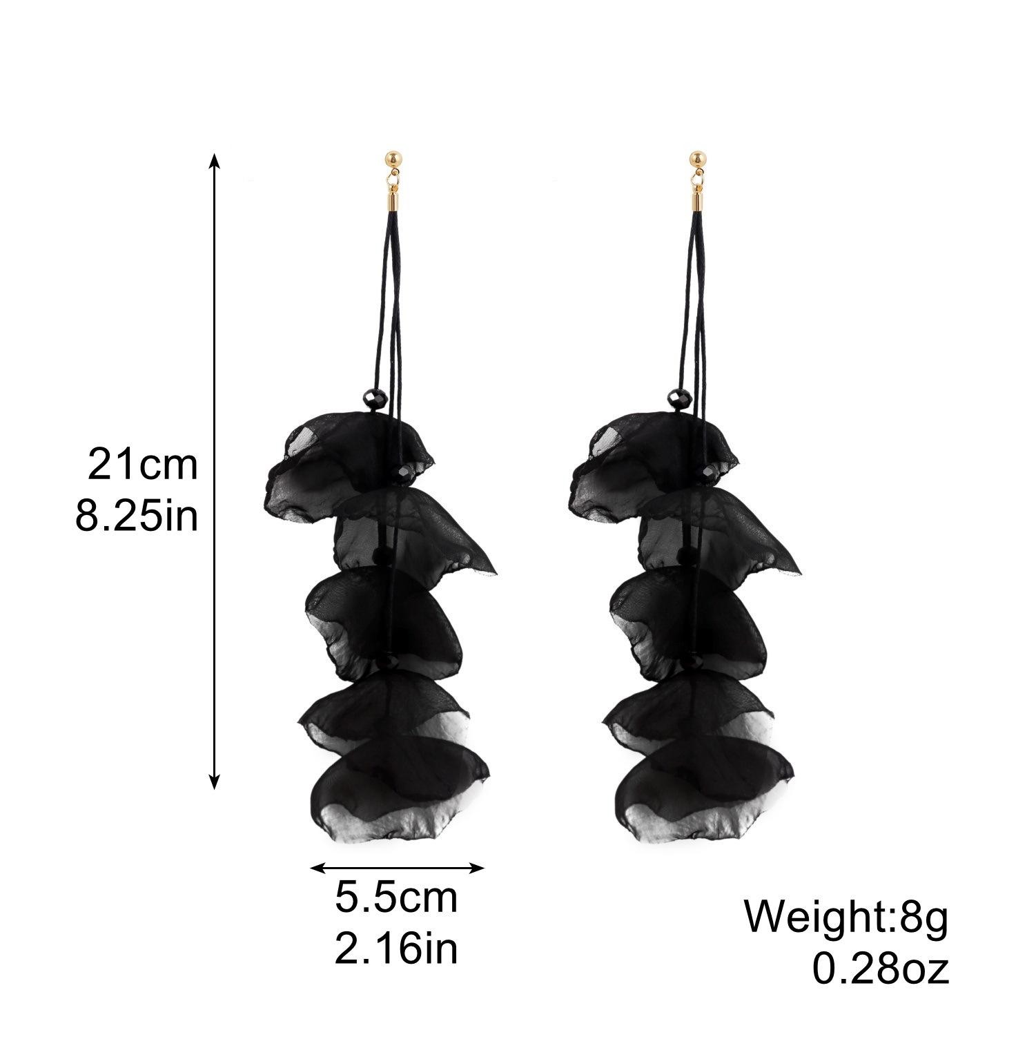 

Преувеличенные серьги-кисточки с цветами, серьги для личности, темпераментные длинные тканевые серьги, серьги с красными цветами, модные серьги 2026, повседневные украшения