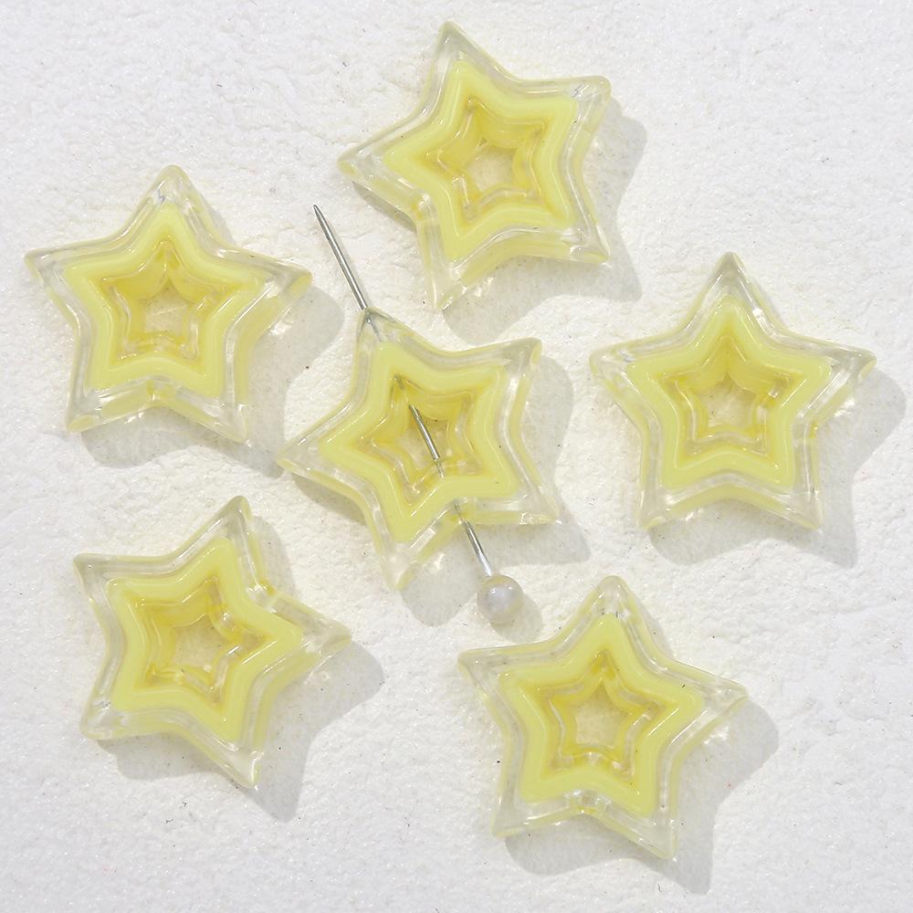 TX13 Pentagram Niche Girl Wind Sweet Design Filling Bead Bracelet Spacer Acrylic Hollow Star Necklace DIY Jewelry Accessorie