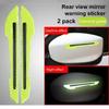2PCS Car Reflective Sticker Car-styling Rearview Mirror Sticker Safety Warning Reflective Sticker Car Strip Stickers Exterior
