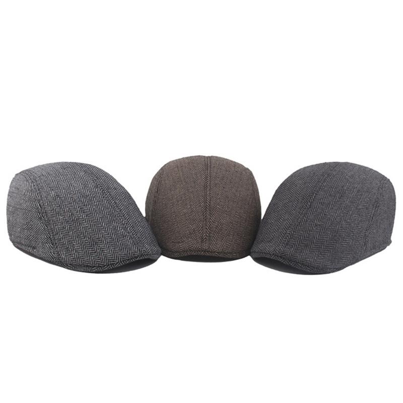 Newsboy Cap for Men Herringbone Forward Cap Men's Autumn Winter Warm Beret Gatsby Painters Hats Ivy Hat Gorro Hombre Boina