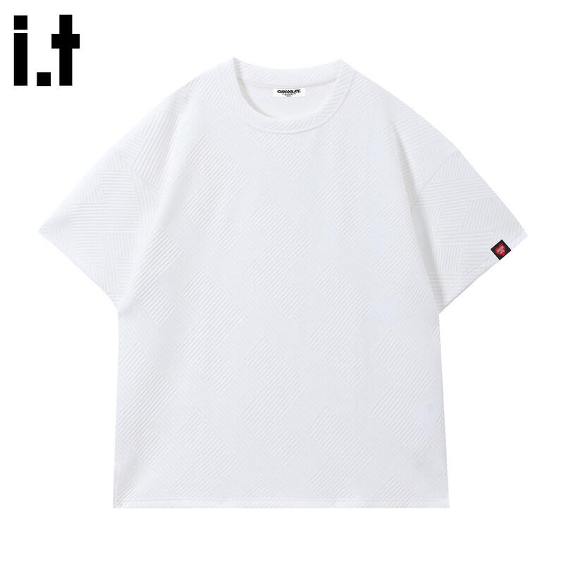 

Men s Pure Color Textured Short Sleeve T-Shirt M