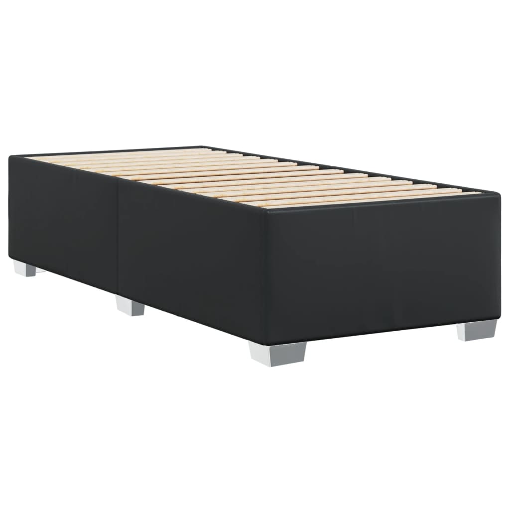 Black Bed Frame 90x190 cm Faux Leather