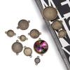 10pcs 8-25mm Ancient Bronze Cabochon Base Connectors Tray Bezels Blank Bracelet Setting Supplies For Jewelry Making Findings
