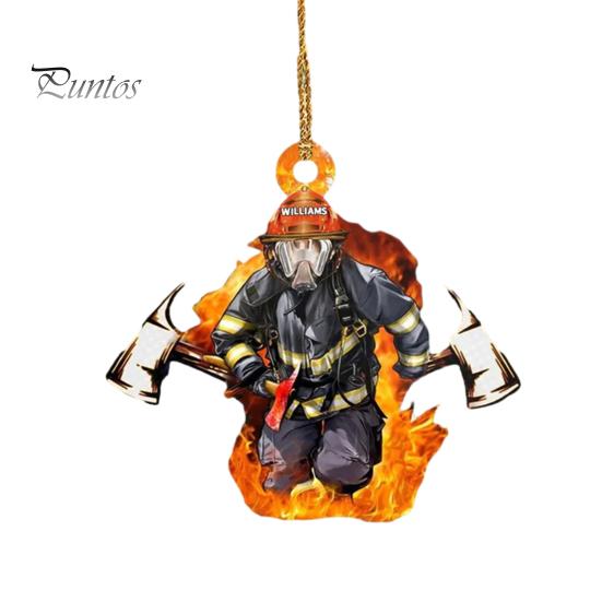 Vánoční stromeček Hasič ozdoba se šňůrkou Široce používané auto Zpětné zrcátko Hasič přívěsek závěsná dekorace