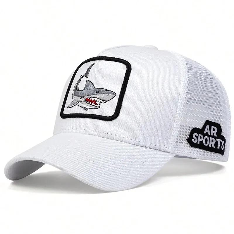 Unisex Animals Embroidery Baseball Net Caps Spring and Summer Outdoor Adjustable Casual Hip Hop Hats Sunscreen Mesh Hat Gorras