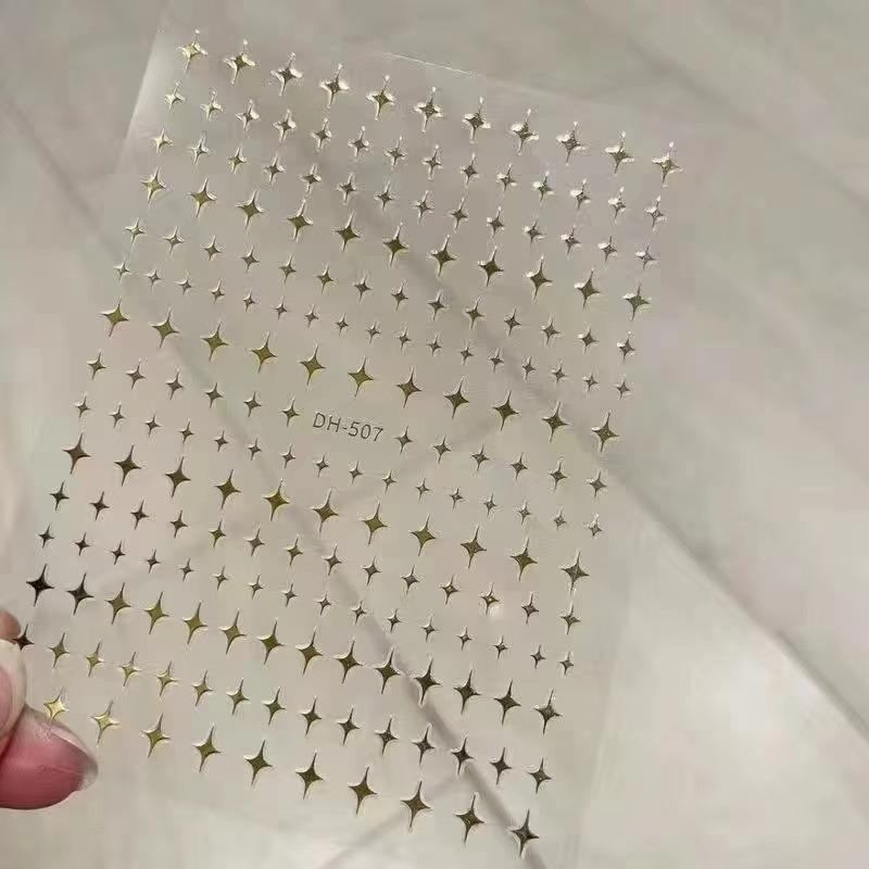 2pcs Nail Stickers with Flashing Lights Luxurious and Elegant Star Patterns  Star-shaped Stickers  Star Nail Backing Adhesive Stickers for Decoration.