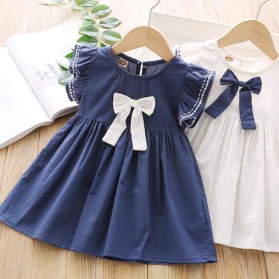 Baby Kids Girl Dress Bow A-Line Short Sleeve Princess Dresses