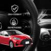 ElitingCar Premium Genuine Leather Steering Wheel Cover for Toyota Yaris Cross Stylish 3D Car Easy Interior Dress Up Your Round 1 Piece (Yaris Cross),