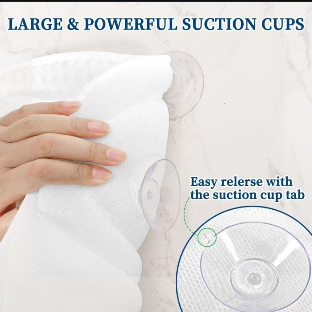Soft 4D Bathtub Pillow Non-Slip Bath Pillow Convenient Spa Bath Pillow  Bathroom