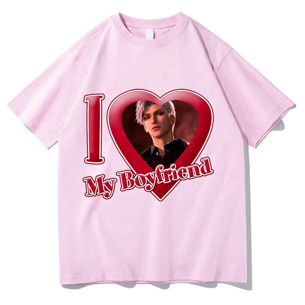 Love and Deepspace Sylus Tričko Miluji svého přítele Topy Dámské oblečení Valentýn Perfektní tričko Módní Nové tričko Horká hra