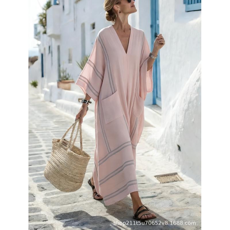 European and American bohemian women's dress seaside vacation elegant fashion print