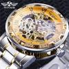 Winner One Winner Herren Mode Lässig Skelett Strass Manuell Mechanische Uhr für Herren Trendig