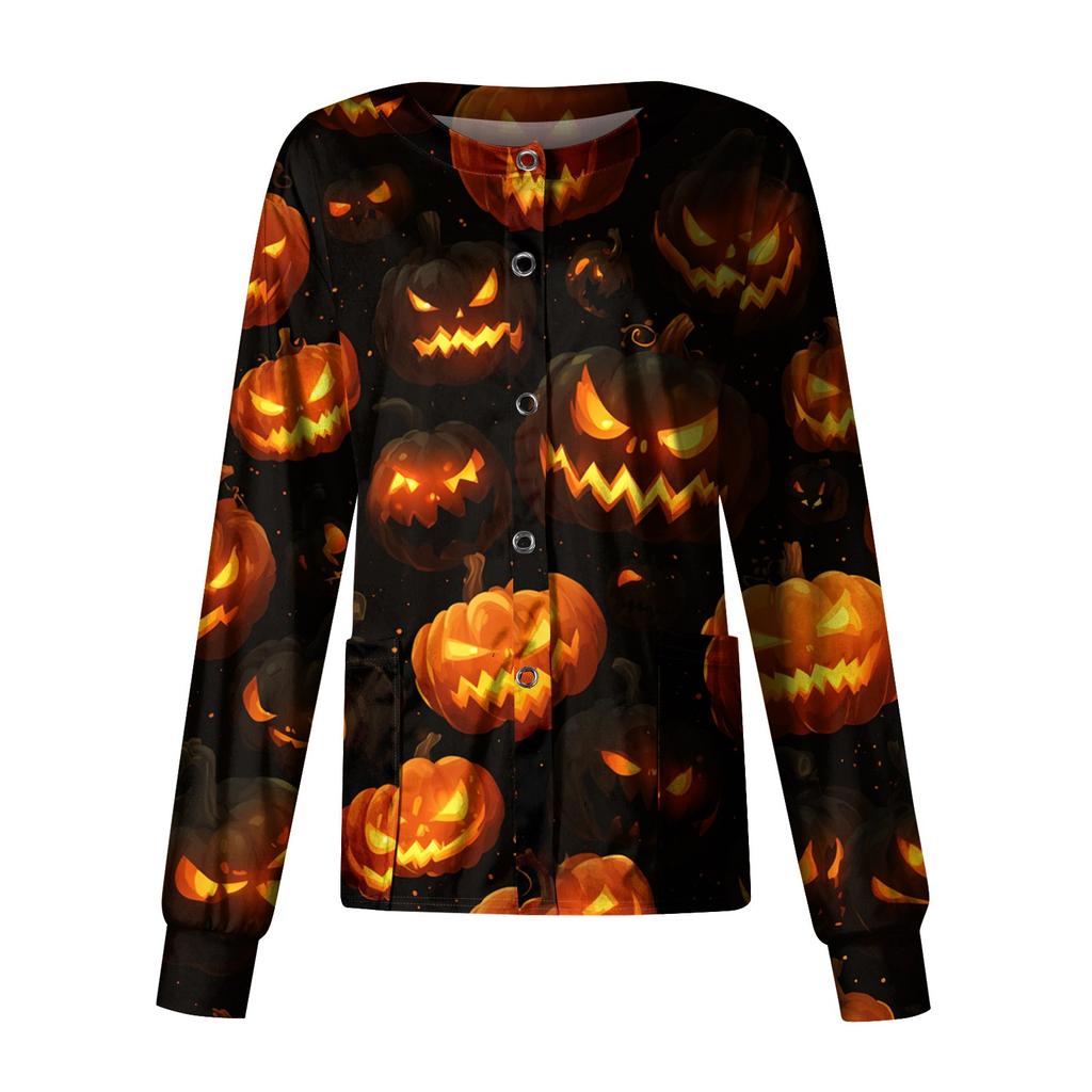 Women's Casual Long Sleeve Single Breasted  Printed Dry-nurse Top