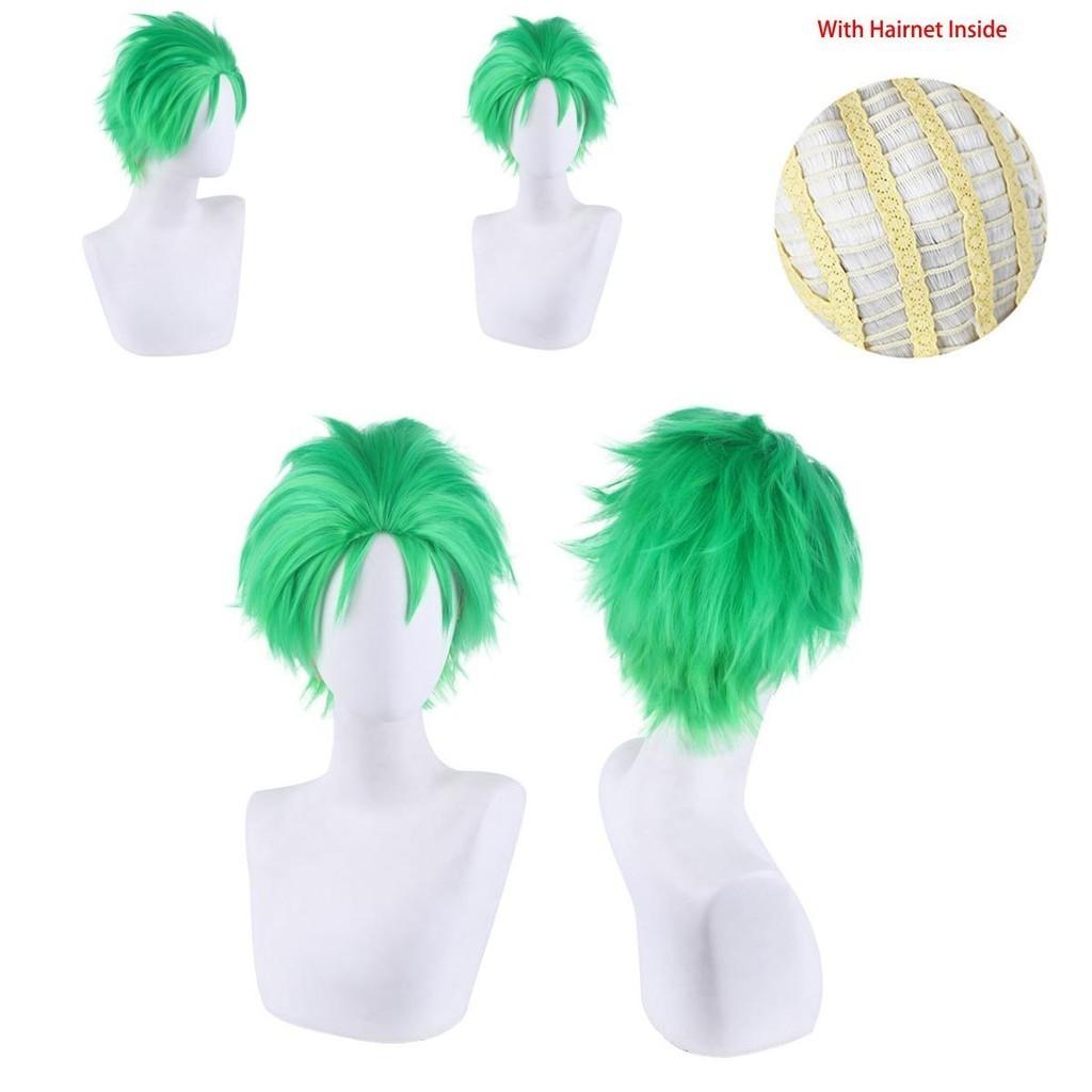 One Piece Roroya Zoro Cosplay Wig Premium Synthetic Silk Fiber Heat Resistant Halloween Costume Prop